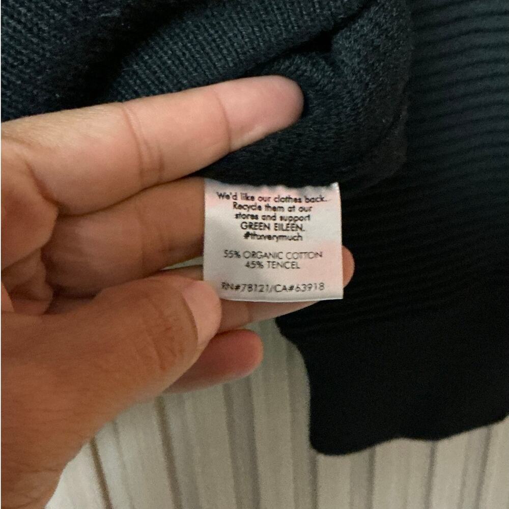 Eileen Fisher Organic Cotton Tencel Zip Jacket Black Women’s Size S - Picture 6 of 9